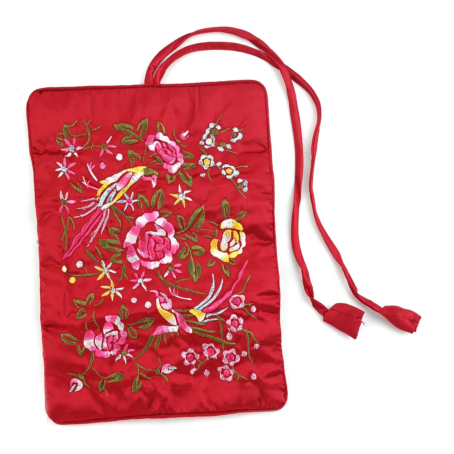Jewelry Storage Bag Chinese Wind Silk Jewelry Organizer Travel Pouches Ring  Necklace Zipper Embroidery Bird Roll Bag Embroidered